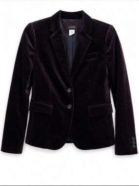 J. Crew Women's Velvet Blazer in Deep Plum size 0